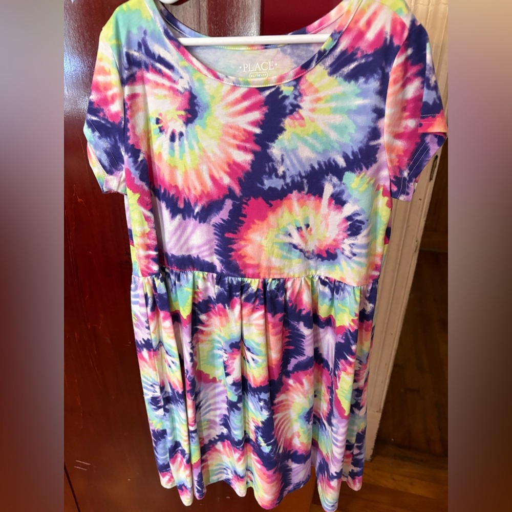 Colorful Tie-Dye Kids Dress Girls XL